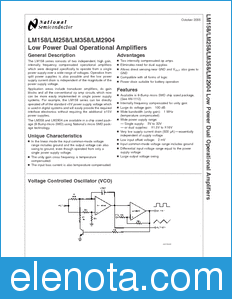 National Semiconductor LM158 datasheet