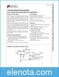 National Semiconductor LM158 datasheet