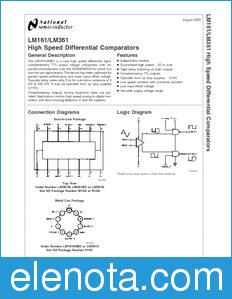 National Semiconductor LM161 datasheet