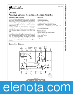 National Semiconductor LM1815 datasheet