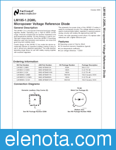 National Semiconductor LM185-1.2QML datasheet