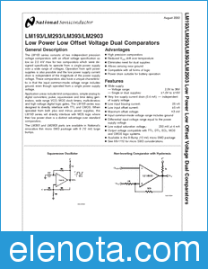 National Semiconductor LM193 datasheet