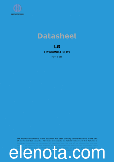 LG Display LM200WD4-SLB2 datasheet