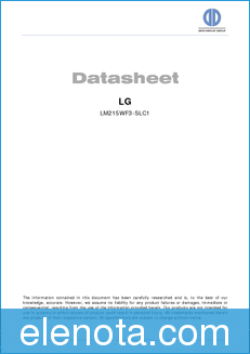 LG Display LM215WF3-SLC1 datasheet