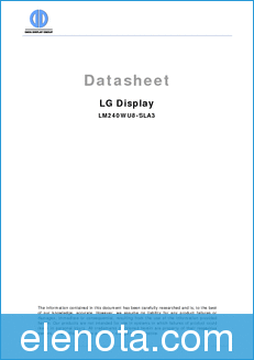 LG Display LM240WU8-SLA3 datasheet