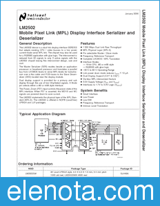 National Semiconductor LM2502 datasheet