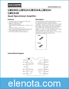 Fairchild Semiconductor LM324/LM324A datasheet