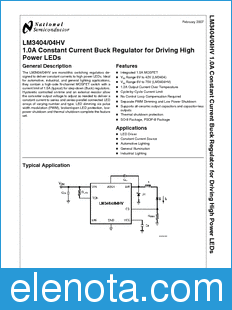 National Semiconductor LM3404/04HV datasheet