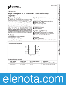 National Semiconductor LM34910 datasheet