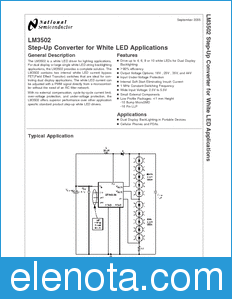 National Semiconductor LM3502 datasheet