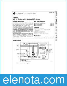 National Semiconductor LM4540 datasheet