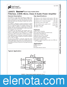 National Semiconductor LM4673 datasheet