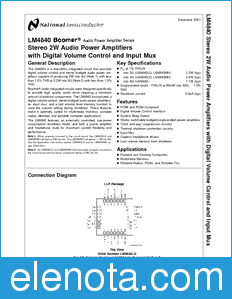 National Semiconductor LM4840 datasheet