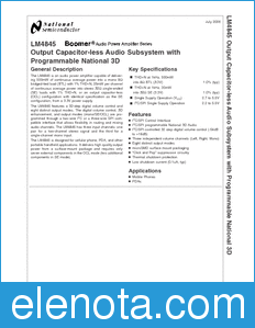 National Semiconductor LM4845 datasheet