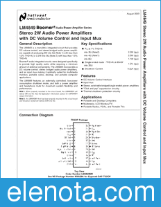 National Semiconductor LM4849 datasheet
