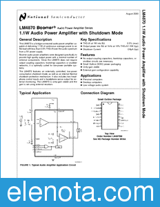 National Semiconductor LM4870 datasheet