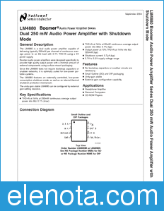 National Semiconductor LM4880 datasheet