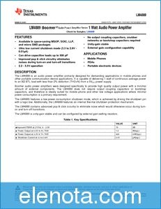 Texas Instruments LM4889 datasheet