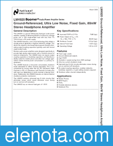 National Semiconductor LM4920 datasheet