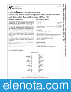 National Semiconductor LM4936 datasheet