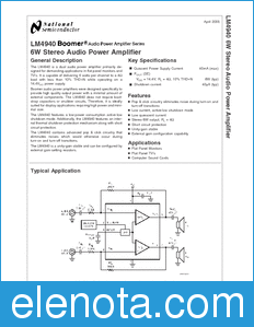 National Semiconductor LM4940 datasheet