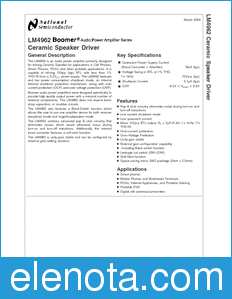 National Semiconductor LM4962 datasheet