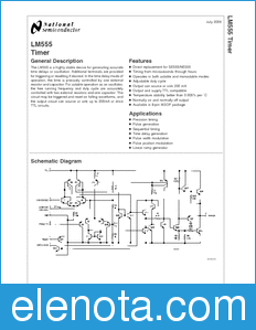 National Semiconductor LM555 datasheet