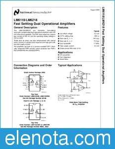 National Semiconductor LM6118 datasheet