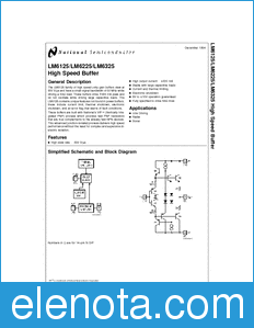 National Semiconductor LM6125 datasheet