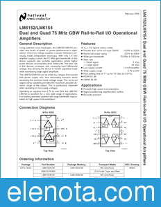 National Semiconductor LM6152 datasheet