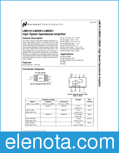 National Semiconductor LM6161 datasheet