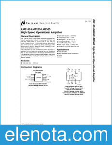 National Semiconductor LM6165 datasheet