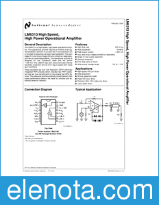 National Semiconductor LM6313 datasheet