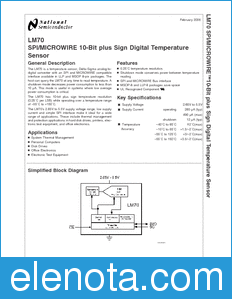 National Semiconductor LM70 datasheet
