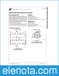 National Semiconductor LM733 datasheet