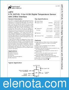 National Semiconductor LM73 datasheet
