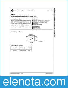National Semiconductor LM760 datasheet