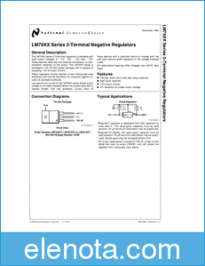 National Semiconductor LM7905CT datasheet