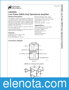 National Semiconductor LMC6022 datasheet