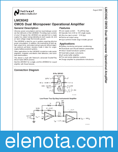 National Semiconductor LMC6042 datasheet