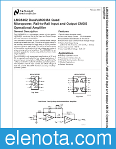 National Semiconductor LMC6462 datasheet