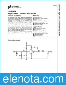 National Semiconductor LMH6559 datasheet