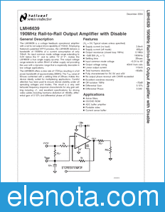 National Semiconductor LMH6639 datasheet