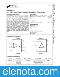 National Semiconductor LMH6703 datasheet