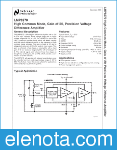 National Semiconductor LMP8270 datasheet
