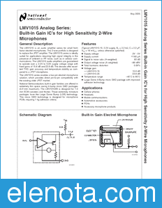 National Semiconductor LMV1015 datasheet