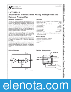 National Semiconductor LMV1031-20 datasheet