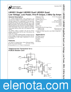 National Semiconductor LMV821 datasheet