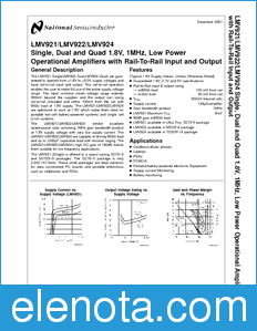 National Semiconductor LMV921 datasheet