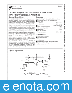 National Semiconductor LMV931 datasheet